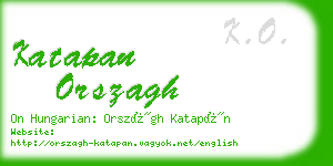 katapan orszagh business card